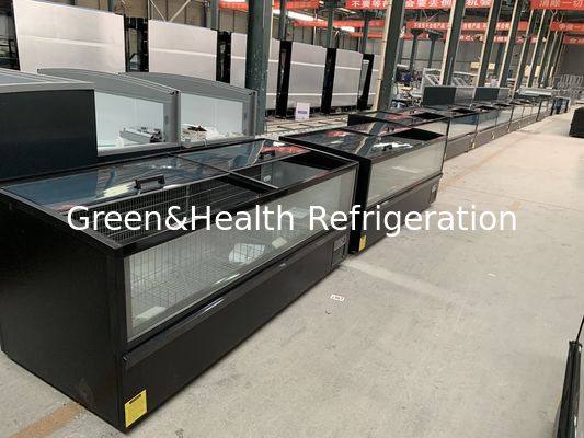 Expositor de Ilha Congelada para Carne de Peixe Congelada a -22 graus, Plug-In, para Supermercado