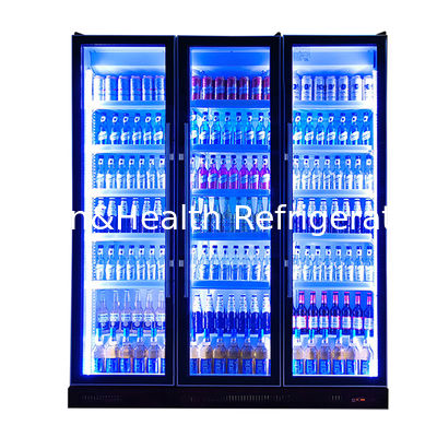 Lâmpadas de LED múltiplos comerciais Três portas de vidro Display refrigerador de bebidas / álcool congelador