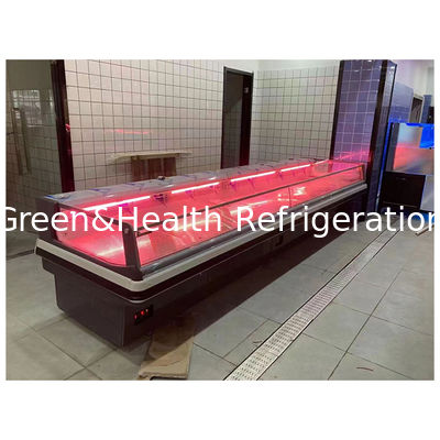 Geladeira refrigerada para exposição de carnes frescas de alta qualidade, estilo europeu