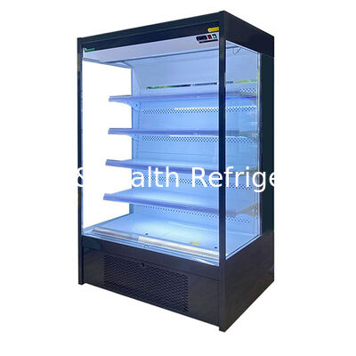 Supermercado/loja Unidade externa com estante de cinco camadas Design para armazenamento refrigerado de mercadorias Freezer de tipo aberto