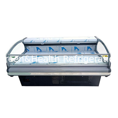 Freezer de exposição refrigerada para carne fresca, design europeu horizontal de alta qualidade