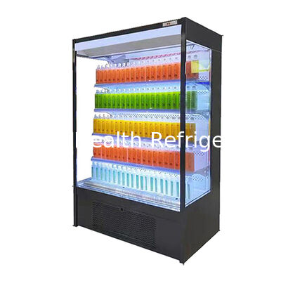 Frigorífico de estilo aberto com gama de temperatura de 2 ~ 8 ° C luz LED e sistema de controle remoto para supermercados