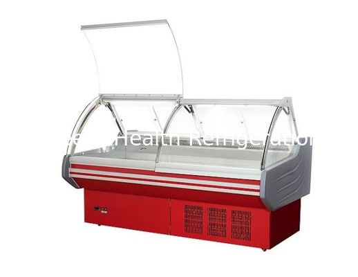 Levante o refrigerador de vidro acima curvado da exposição do refrigerador/carne da exposição do supermercado fino da porta