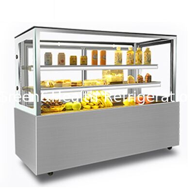 Refrigerador de tela de bolo de aço inoxidável de ângulo reto com 3 camadas de cubos para refrigeração de bolos