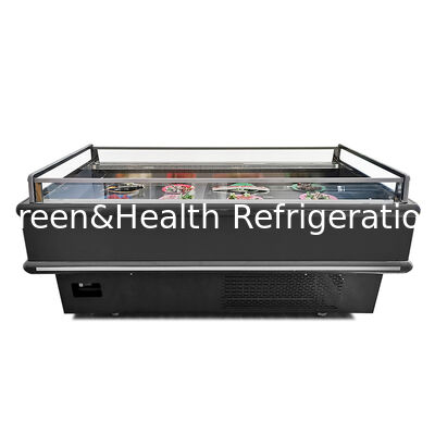 Refrigerador de Exibição Aberta Comercial Tipo Ilha Congelador 2000x1130x900mm 2-10°C/-15~-18°C 900/1350W para Alimentos Congelados