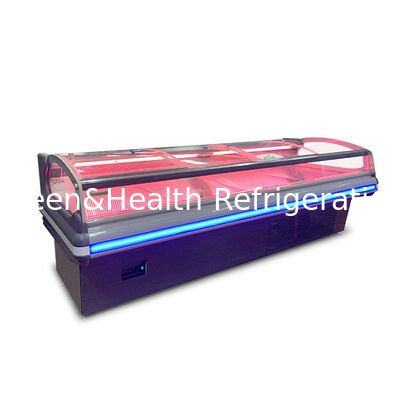 Congelador de Exibição de Carne em Aço Inoxidável com Luz Interior LED e Sistema de Degelo Automático para Supermercados