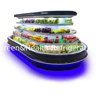 Supermercado Multideck Open Chiller com iluminação LED de descongelamento automático e frigorífico de economia de energia