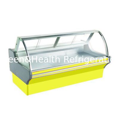 Refrigerador comercial horizontal de exibição de alimentos cozidos com luz LED e ventilador de resfriamento em construção de aço inoxidável
