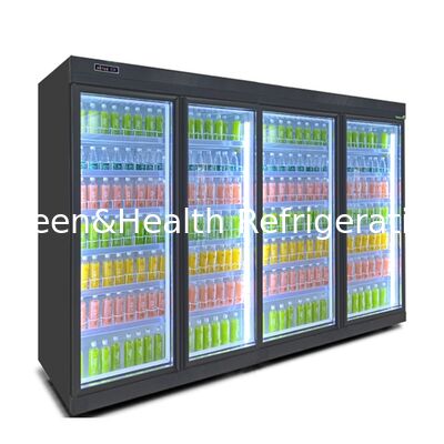 Refrigerador comercial de bebidas com resfriamento por ventilador com 5 prateleiras e controlador digital para exibição de supermercado