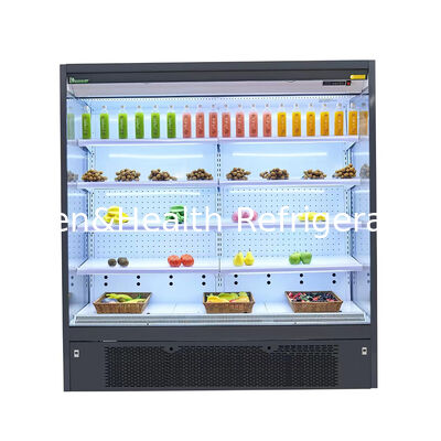 Refrigerador comercial de display aberto com iluminação LED e sistema de controlo remoto com temperatura regulavel de 2-8 °C