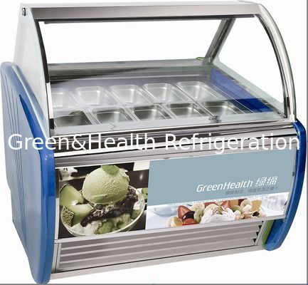 Costume duro azul do congelador da exposição do gelado de 10 bandejas para a loja/alameda