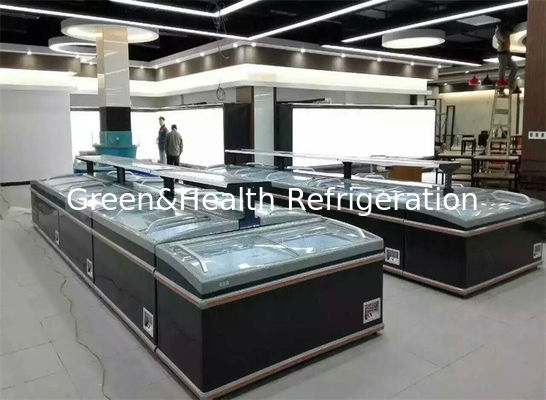 Prateleira comercial preta do sistema de refrigeração de estática do congelador da exposição ajustável