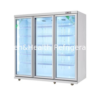 Refrigerador da bebida da porta de vidro/congelador comerciais exposição do supermercado