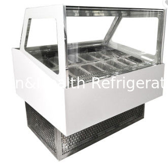 As bandejas duras do congelador da exposição do gelado/cubeta do picolé apresentam o aço da cor de Gelato