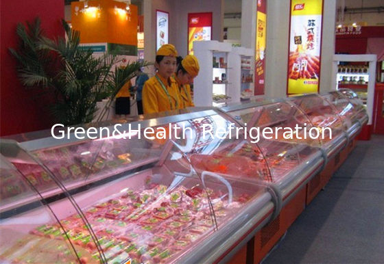 Frigorífico comercial com ventilador de refrigeração Compressor Danfoss e design de vidro curvo