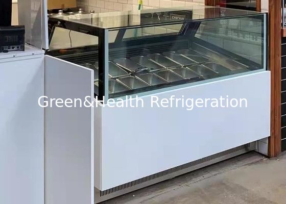 -22 congelador da exposição do creme de Pan Gelato Display Scoop Ice do grau 16