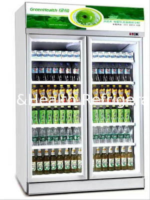 o refrigerador comercial da bebida 1000L personalizou o refrigerador de vidro dobro da porta