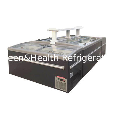 Congelador comercial da ilha da combinação da porta deslizante para o alimento congelado