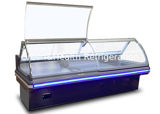 Do alimento comercial do supermercado fino do congelador da exposição da loja de carne refrigerador aberto da exposição